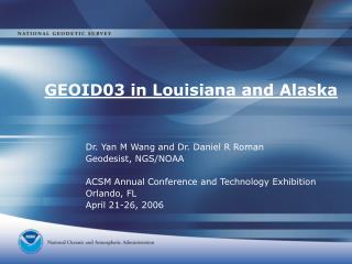 GEOID03 in Louisiana and Alaska