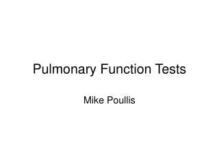 Pulmonary Function Tests