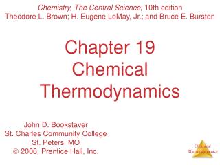 Chapter 19 Chemical Thermodynamics