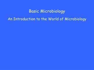 Basic Microbiology