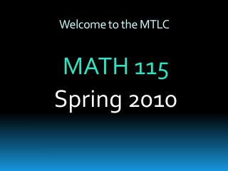 Welcome to the MTLC