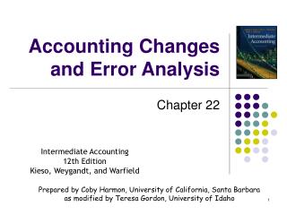 Accounting Changes and Error Analysis
