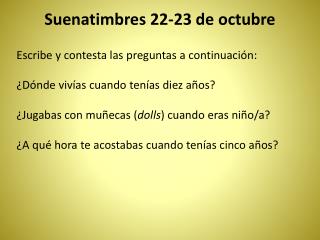 Suenatimbres 22-23 de octubre