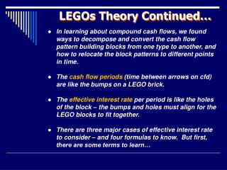 LEGOs Theory Continued…