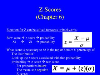 Z-Scores (Chapter 6)