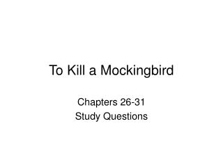 To Kill a Mockingbird