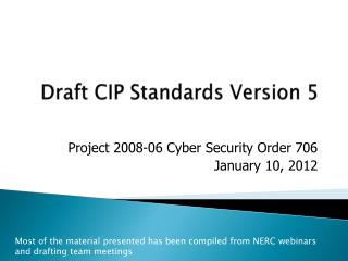 Draft CIP Standards Version 5