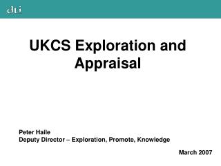 UKCS Exploration and Appraisal