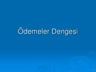 Ödemeler Dengesi