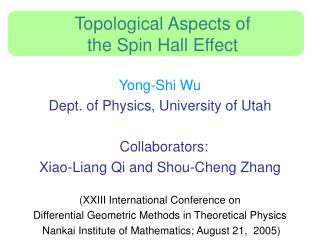 Topological Aspects of the Spin Hall Effect