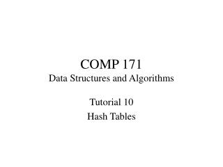 COMP 171 Data Structures and Algorithms