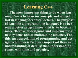 Learning C++