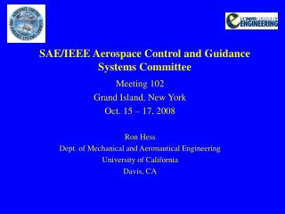 SAE/IEEE Aerospace Control and Guidance Systems Committee