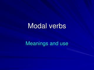 Modal verbs