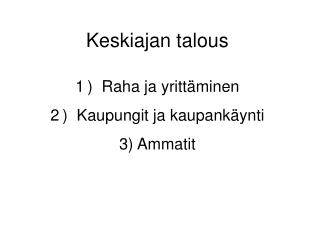 Keskiajan talous