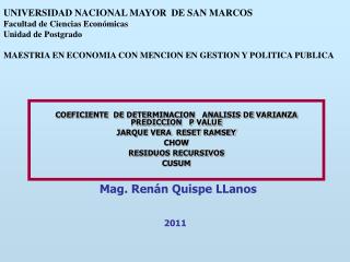 COEFICIENTE DE DETERMINACION ANALISIS DE VARIANZA PREDICCION P VALUE