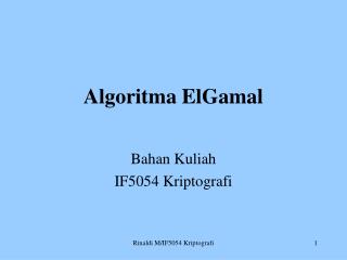Algoritma ElGamal
