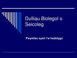 Dulliau Biolegol o Seicoleg