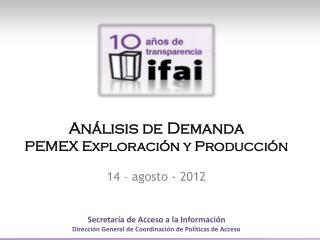 Análisis de Demanda PEMEX Exploración y Producción