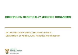 BRIEFING ON GENETICALLY MODIFIED ORGANISMS