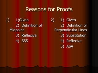 Reasons for Proofs