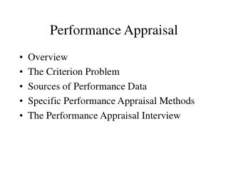 Performance Appraisal