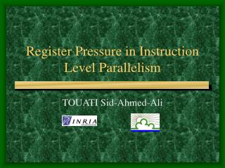 Register Pressure in Instruction Level Parallelism