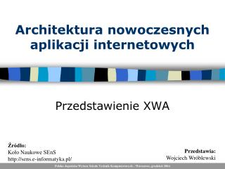 Architektura nowoczesnych aplikacji internetowych