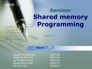 Seminar Shared memory Programming