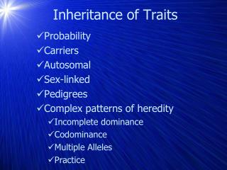 Inheritance of Traits