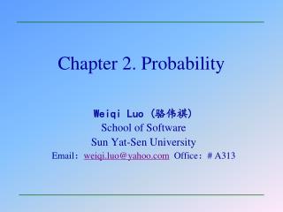 Chapter 2. Probability