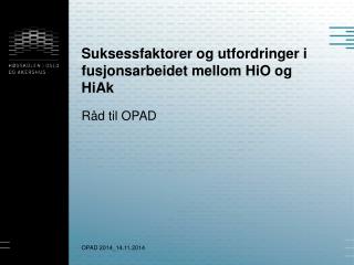 Suksessfaktorer og utfordringer i fusjonsarbeidet mellom HiO og HiAk
