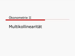 Ökonometrie II