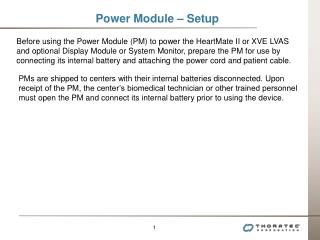 Power Module – Setup