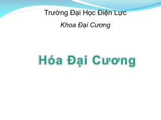 Trường Đại Học Điện Lực Khoa Đại Cương