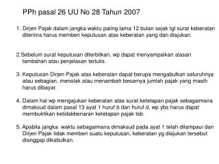PPh pasal 26 UU No 28 Tahun 2007
