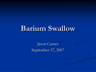 Barium Swallow