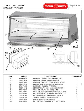 LINEA : VITRINAS MODELO : VPM-200