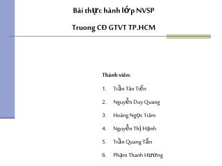 Bài thực hành lớp NVSP Truong CĐ GTVT TP.HCM