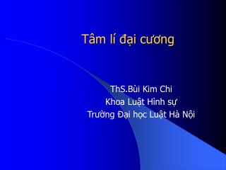 Tâm lí đại cương