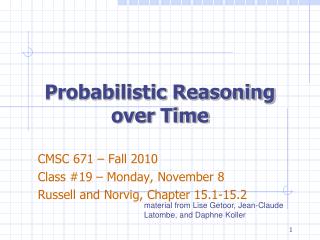 Probabilistic Reasoning over Time