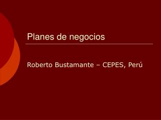 Planes de negocios