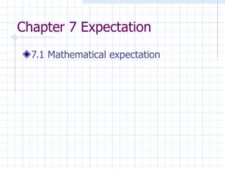 Chapter 7 Expectation
