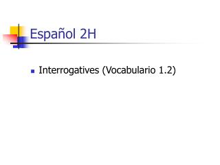 Español 2H