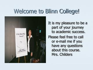 Welcome to Blinn College!