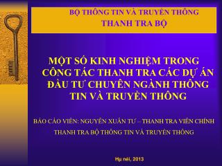 BỘ THÔNG TIN VÀ TRUYỀN THÔNG