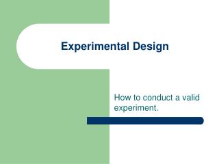 Experimental Design