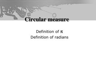 Circular measure