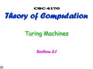 Turing Machines