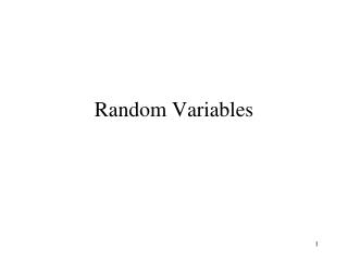 Random Variables